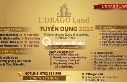 L’DRAGO LAND  - TUYỂN DỤNG NHÂN SỰ 2026