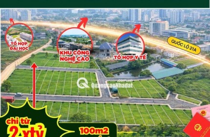 CHỦ CẦN BÁN GẤP 100M2 ĐẤT Ở XÃ PHÚ CÁT, GIÁ 2TỶ 3 GẦN QUỐC LỘ 21, TỔ HỢP ĐẠI HỌC QUỐC GIA, HÒA LẠC.