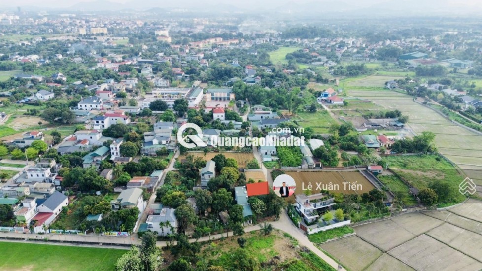 Lô đất 120.1m2 full thổ tại Đồng Trạng, Hòa Lạc mặt tiền 9,25m. Đường thông ôtô tránh. Chỉ 33tr/m2