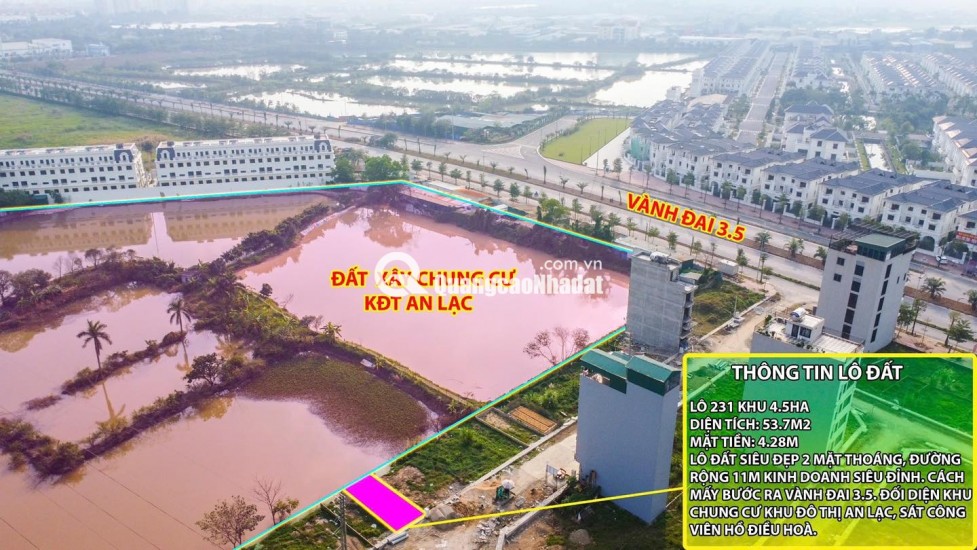 Thanh khoản lô đất cực hiếm khu đất dịch vụ 4.6 ha Vân Canh sát An Lạc Symphony 3 bước chân ra vành đai 3.5 kinh doanh tốt