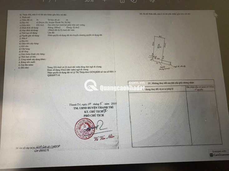 CHÍNH CHỦ CẦN  BÁN ĐẤT XÃ PHÙ NAM, HÀ NỘI (KHU DUYÊN HÀ – THANH TRÌ CŨ)