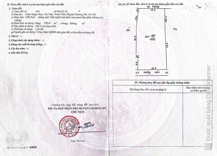 Siêu Phẩm Đất Trung Tâm Thuỷ Xuân Tiên- Chương Mỹ - Hà Nội
