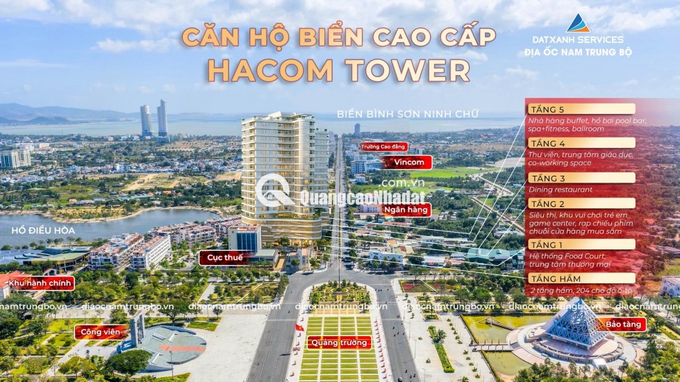 Căn hộ cao cấp Hacom Tower mặt tiền đường 16 tháng 4 view trực diện biển Bình Sơn