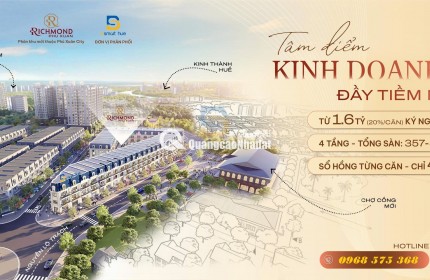 RICHMOND PHÚ XUÂN CITY (ĐỐI DIỆN CHỢ CỐNG MỚI) - ĐẶC QUYỀN DÀNH RIÊNG CHO 20 QUÝ KH ĐẦU TIÊN TẠI TP HUẾ!!!