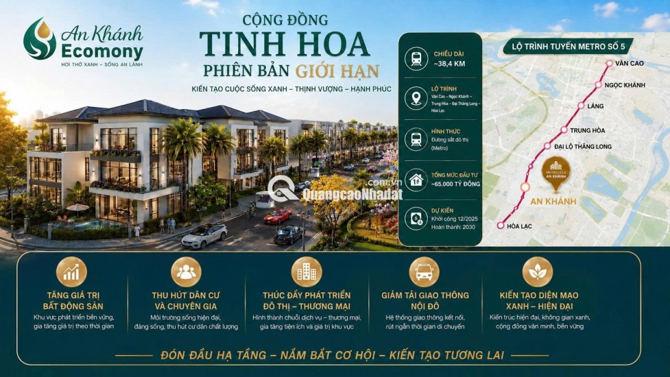 Liền kề 2 mặt tiền. Dự án đang hót nhất phía bắc An Khánh - Hà Nội ( Ecomony giá bán 15 tỷ )
