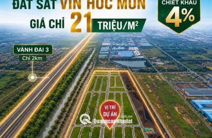 ĐẤT NỀN SỔ HỒNG RIÊNG LIỀN KỀ VINHOMES HÓC MÔN | GIÁ CHỈ 18TR/M²