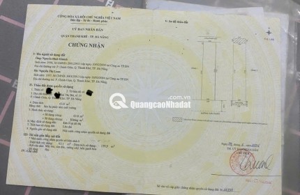 BÁN NHÀ TẠI THANH KHÊ, ĐÀ NẴNG DT 63,8M2 - SHR - CHỈ 7.5 TỶ. LH:0935218919.