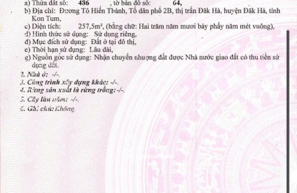 MỞ CỬA LÀ THẤY TIỀN – LÔ GÓC ĐƯỜNG 20M Tô Hiến Thành, Đăk Hà SIÊU KINH DOANH
