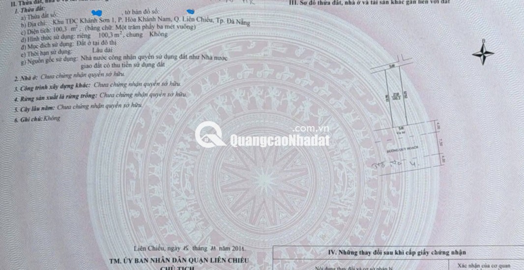 Bán đất mặt tiền Trà Na 4, phường Hòa Khánh Nam