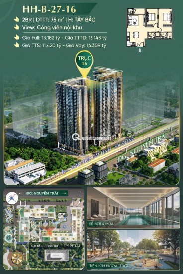 CĂN 2PN- HHB-27-16 - HANOI SEASONS GARDEN - LỰA CHỌN HOÀN HẢO KHÔNG THỂ BỎ LỠ