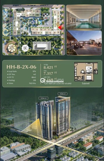  CHỐT ĐƠN LIỀN TAY CĂN 1PN- HHB-22-06 - HANOI SEASONS GARDEN 