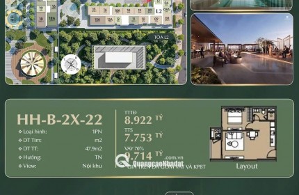  CĂN 1PN- HHB-24-22 - HANOI SEASONS GARDEN : TIỆN NGHI ĐẦY ĐỦ CHO CUỘC SỐNG THƯỢNG HẠNG
