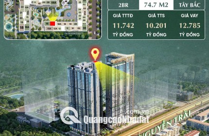  HH-B-0X-16  2PN SỞ HỮU TẦM VIEW CÔNG VIÊN NỘI KHU & TRỰC DIỆN GA METRO THƯỢNG ĐÌNH SIÊU THOÁNG  TOÀ L2 