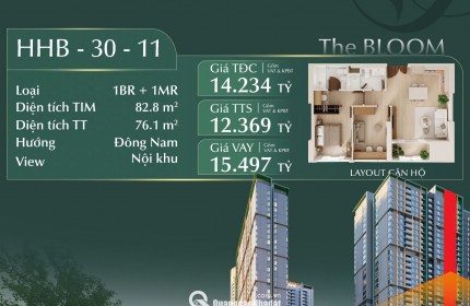  CĂN HỘ GÓC ĐẸP 1PN+1 TẠI LUMIÈRE HANOI SEASONS GARDEN – GIỎ HÀNG HIẾM MỜI KHÁCH ĐẶT MUA