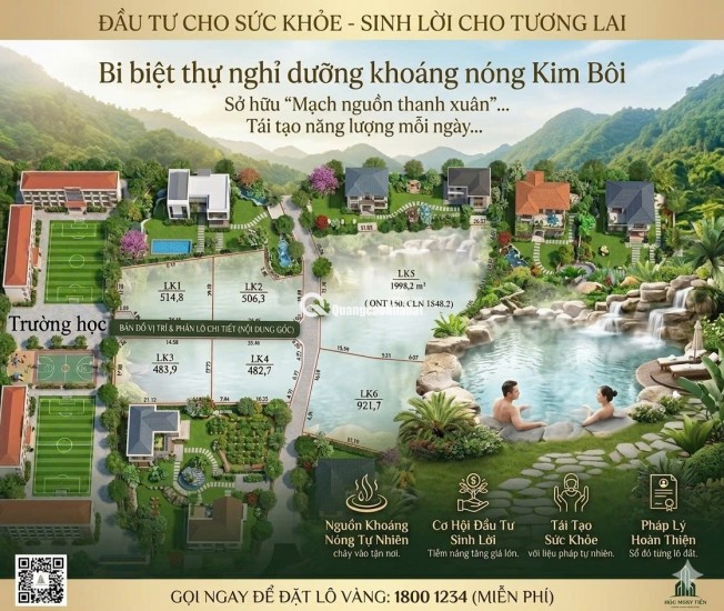  BÁN ĐẤT KHOÁNG NÓNG NGHỈ DƯỠNG TẠI VĨNH TIẾN – KIM BÔI – HÒA BÌNH