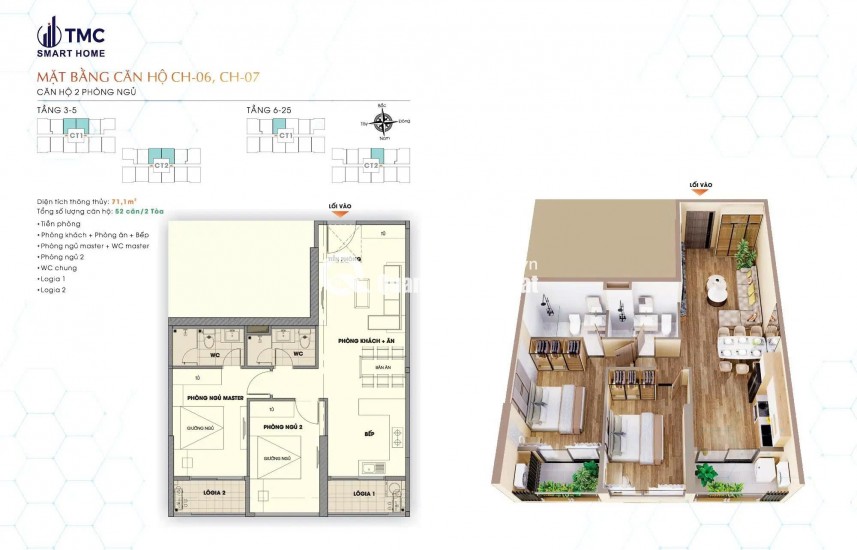 Chỉ với 7,1 tỷ mua đứt căn hộ 2N2VS khu vực Tây Hồ Tây, đối diện KĐT Ciputra