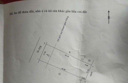 BÁN ĐẤT XÃ BÌNH ĐẠI, VĨNH LONG, DT 857,7M2 SHR CHỈ 3.5 TỶ. LH:0822926269