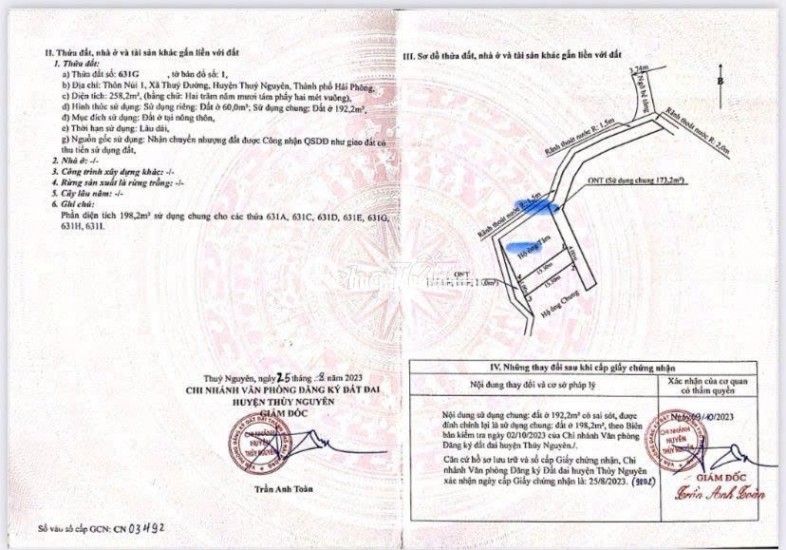 CHÍNH CHỦ BÁN ĐẤT THÔN NÚI 1 – GẦN VLASTA VĂN PHÚ, THỦY NGUYÊN, HẢI PHÒNG