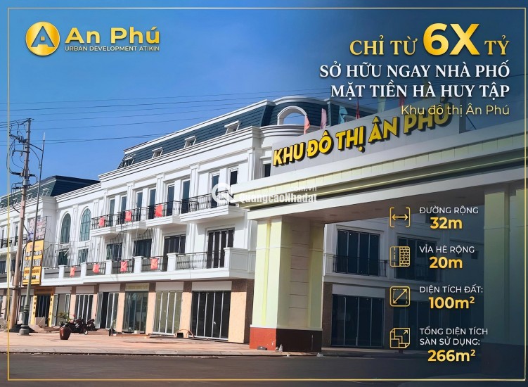 Nhà phố khu đô thị Ân Phú, măt tiền Hà Huy Tập, vị trí đẹp, KD tốt.