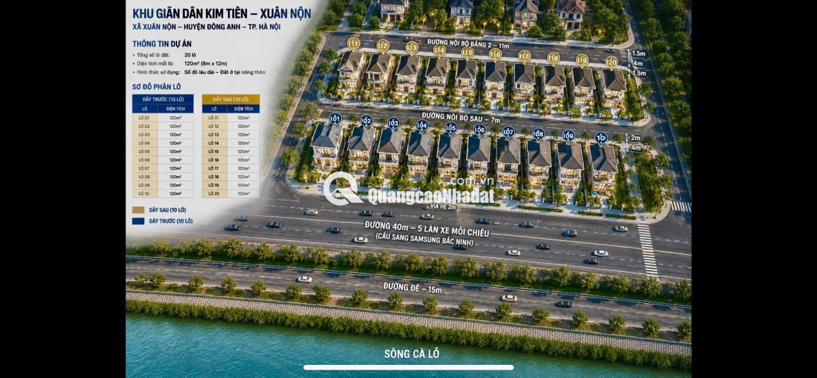 BÁN 120m2 ĐẤT GIÃN DÂN KIM TIÊN – XUÂN NỘN, ĐÔNG ANH