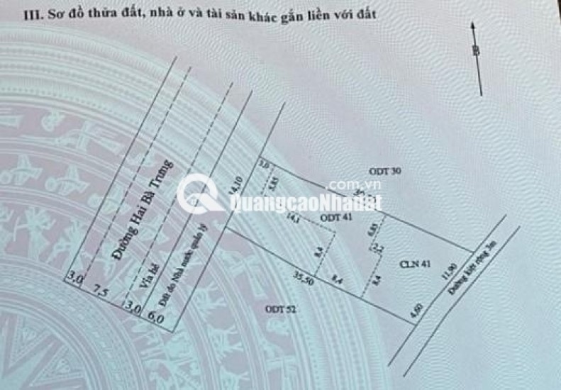 BÁN 564,6 M2 ĐẤT MẶT TIỀN ĐƯỜNG HAI BÀ TRƯNG – PHƯỜNG HỘI AN – LH:0915437069.