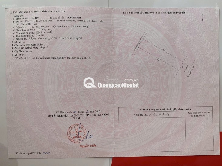 Bán đất lý thái tông, quận liên chiểu, đà nẵng cách biển 300m, - liên hệ: 0978998890 - cần tiền nên bán nhanh