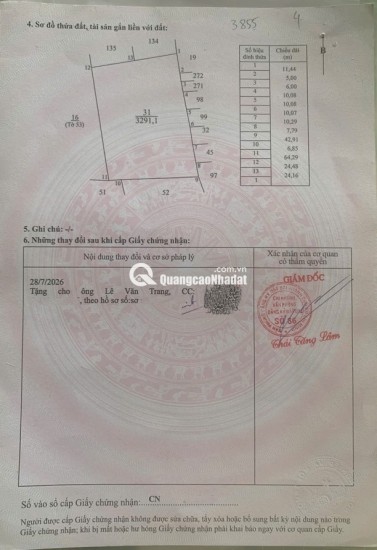 CHÍNH CHỦ BÁN QUỸ ĐẤT 5.380 m² – SÁT KHU TÁI ĐỊNH CƯ SONADEZI SUỐI NGHỆ – GẦN KCN CHÂU ĐỨC