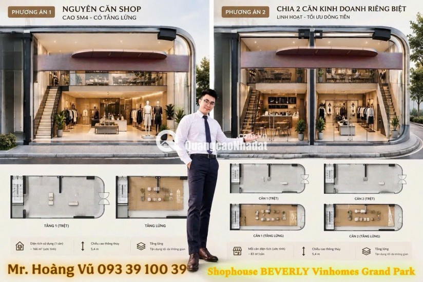 Một mặt bằng hai chiến lược Shophouse Beverly Vinhome Quận 9 lời ngay 5%: từ 129 triệu/m2