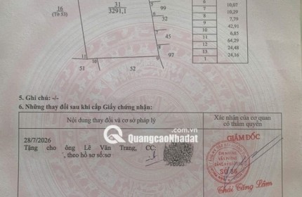 CHÍNH CHỦ BÁN QUỸ ĐẤT 5.380 m² – SÁT KHU TÁI ĐỊNH CƯ SONADEZI SUỐI NGHỆ – GẦN KCN CHÂU ĐỨC